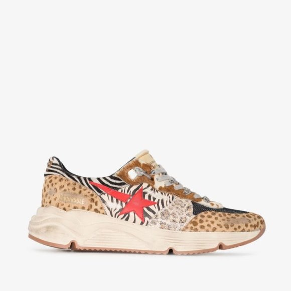 Golden Goose Running Sole Sneakers in Animal-print Pony Skin - Picture 1 of 10
